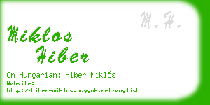 miklos hiber business card